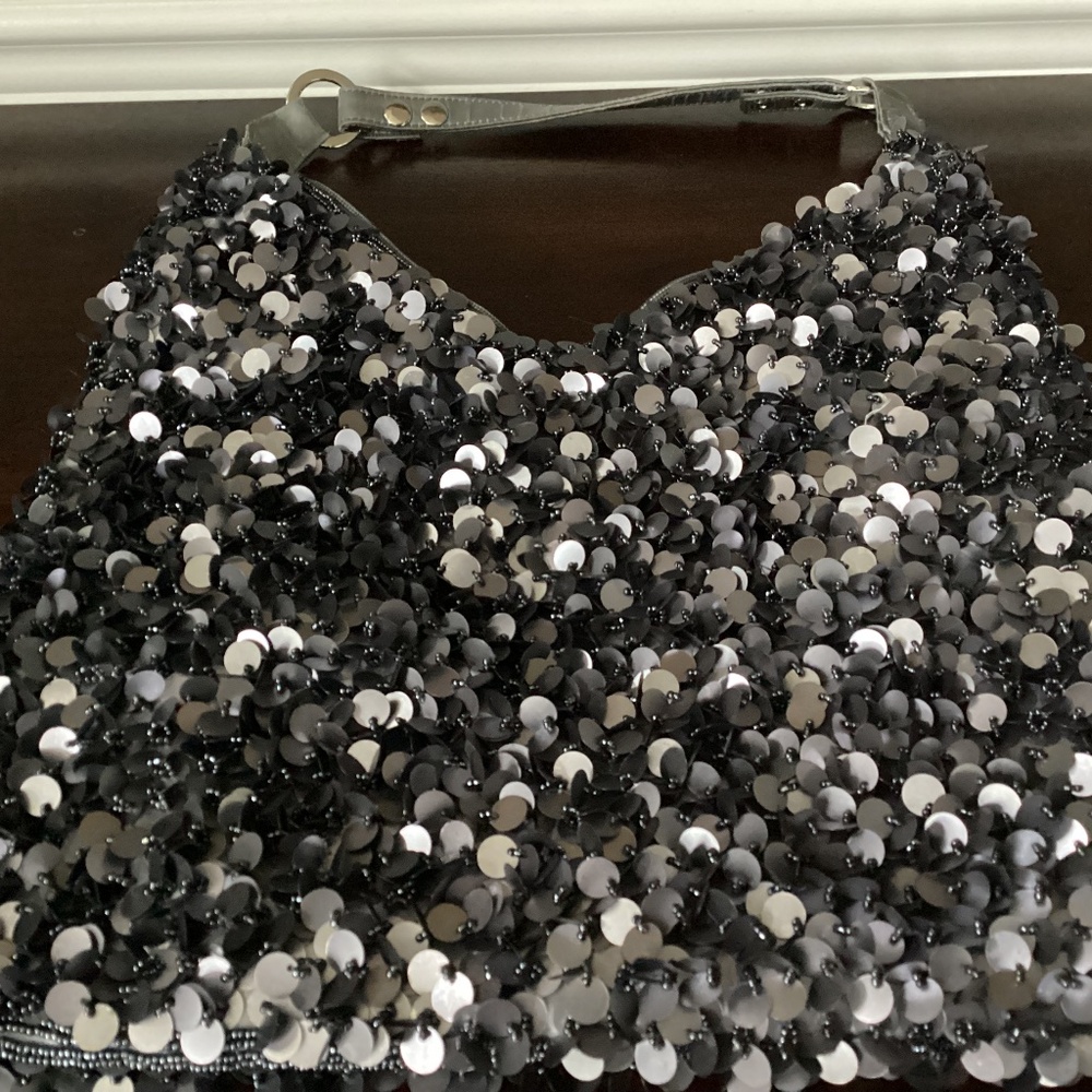 Sequin sequin bag  silver/blue tones